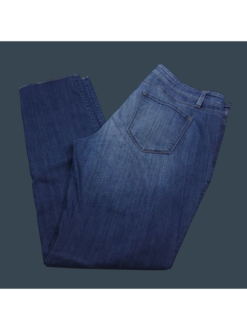 Ann Taylor Womens Slim Boyfriend Jeans 12 Medium Wash Low Rise Stretch Raw Hems